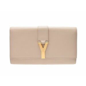 Saint Laurent Clutch Beige Pink Tan Calfskin